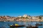 Rabelo boats on the Douro River, Porto, Portugal. Art Print
